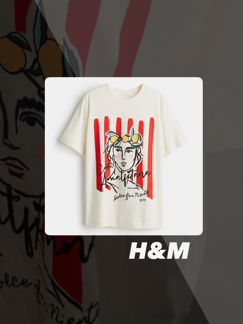 EUC H&M Amalfitana Graphic Tee Shirt